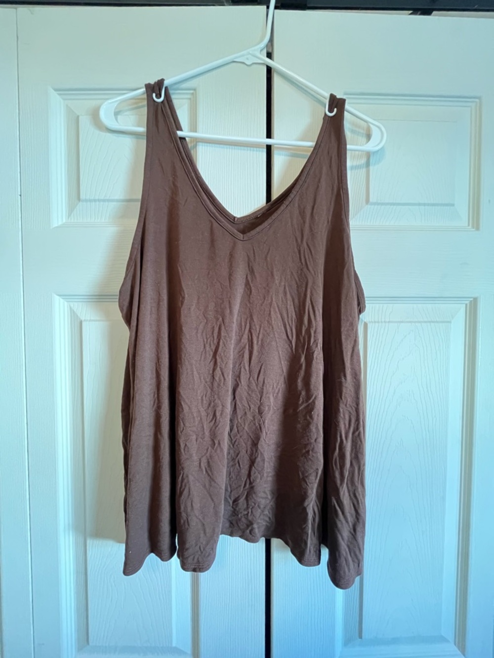 Women's Brown V-Neck Tank Top